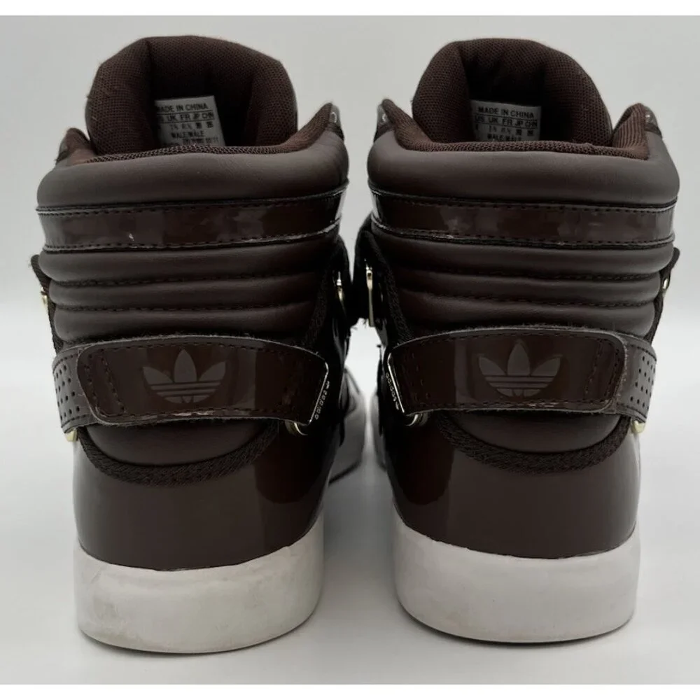Adidas Adi-Rise Mid Men’s Size 8 Shoes Dark Brown Leather Gold Accents G20518 - Picture 4 of 12
